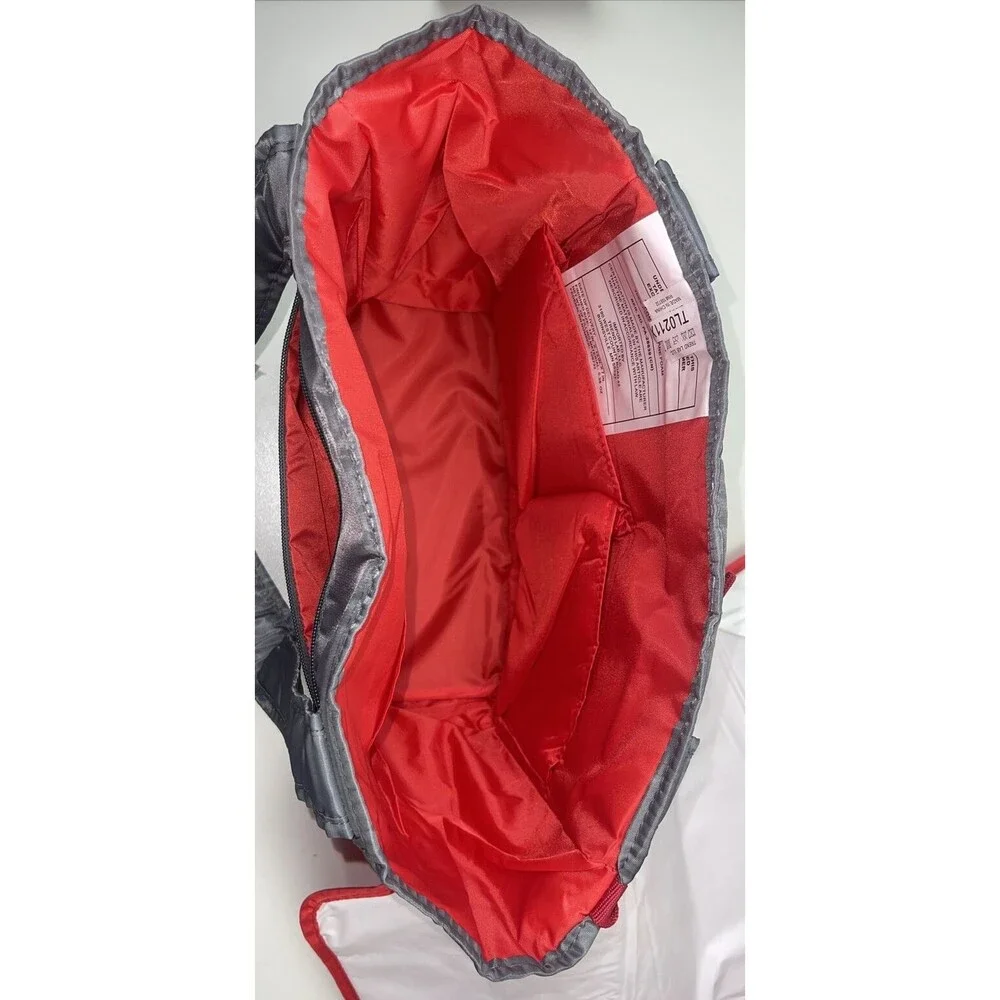 NASCAR Gray Diaper Bag With Changing Pad Zippered Pouch Magnetic Closure NEW NWT